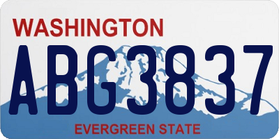 WA license plate ABG3837