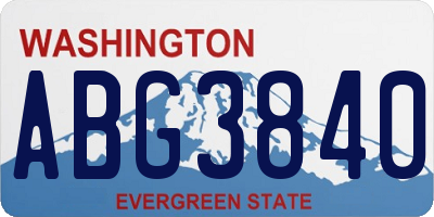 WA license plate ABG3840