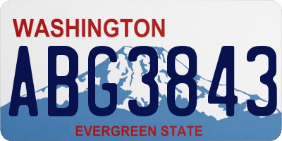 WA license plate ABG3843