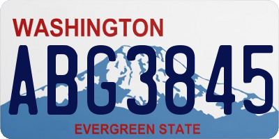 WA license plate ABG3845