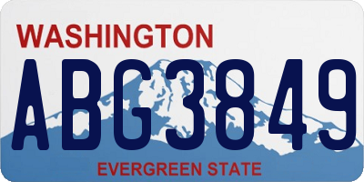 WA license plate ABG3849