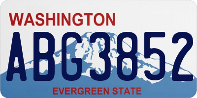 WA license plate ABG3852