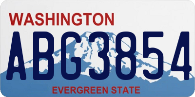 WA license plate ABG3854
