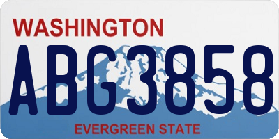 WA license plate ABG3858