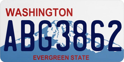WA license plate ABG3862
