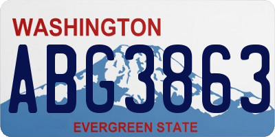 WA license plate ABG3863