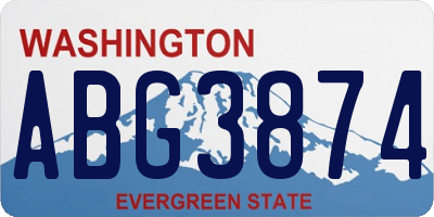 WA license plate ABG3874