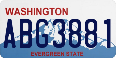 WA license plate ABG3881