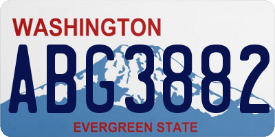 WA license plate ABG3882