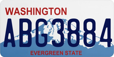 WA license plate ABG3884