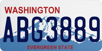WA license plate ABG3889