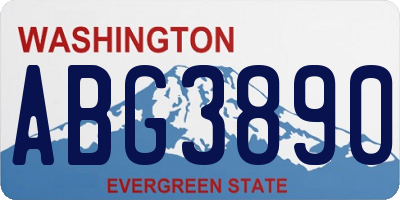 WA license plate ABG3890