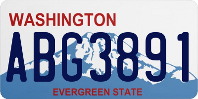 WA license plate ABG3891