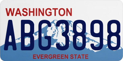 WA license plate ABG3898