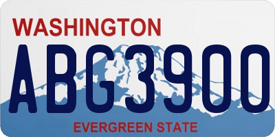 WA license plate ABG3900
