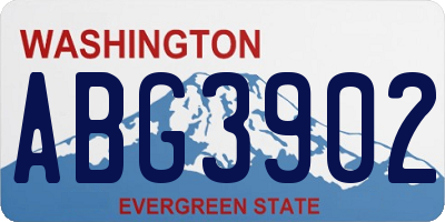 WA license plate ABG3902