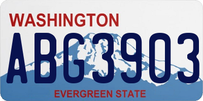 WA license plate ABG3903