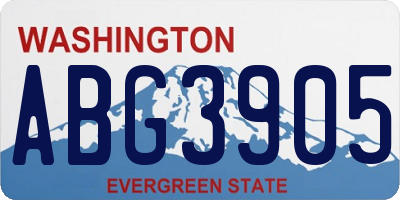 WA license plate ABG3905