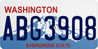 WA license plate ABG3908