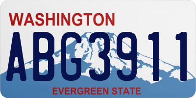 WA license plate ABG3911