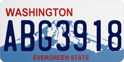 WA license plate ABG3918