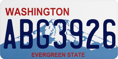 WA license plate ABG3926
