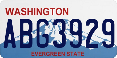 WA license plate ABG3929