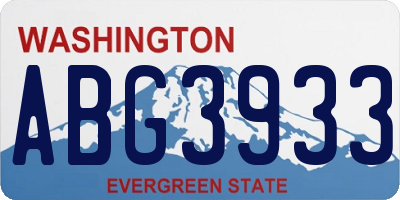 WA license plate ABG3933