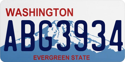 WA license plate ABG3934