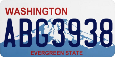 WA license plate ABG3938