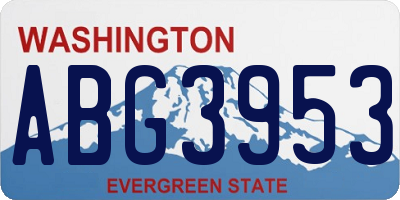 WA license plate ABG3953