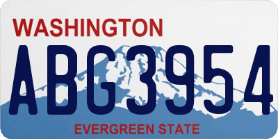 WA license plate ABG3954