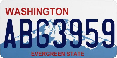 WA license plate ABG3959