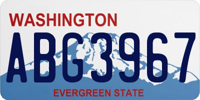 WA license plate ABG3967