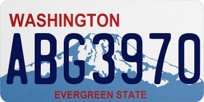 WA license plate ABG3970