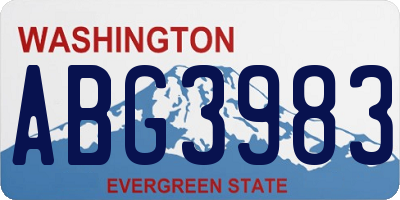 WA license plate ABG3983