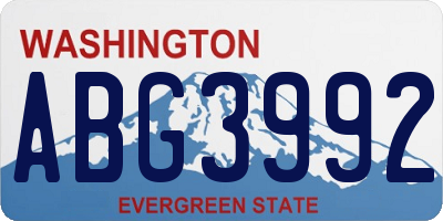 WA license plate ABG3992