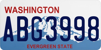 WA license plate ABG3998