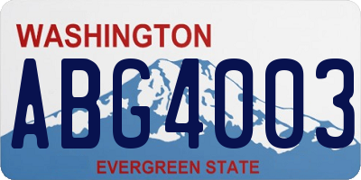 WA license plate ABG4003