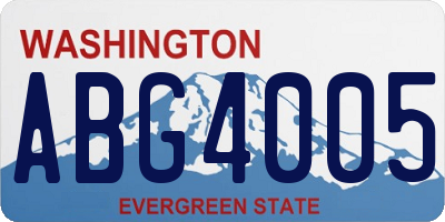 WA license plate ABG4005