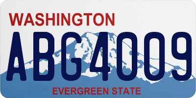 WA license plate ABG4009