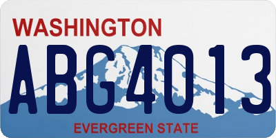 WA license plate ABG4013