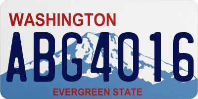 WA license plate ABG4016