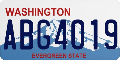 WA license plate ABG4019