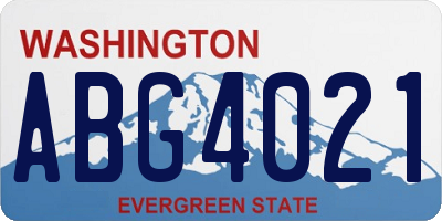 WA license plate ABG4021