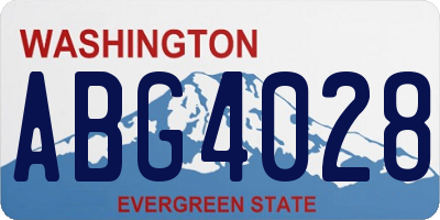 WA license plate ABG4028