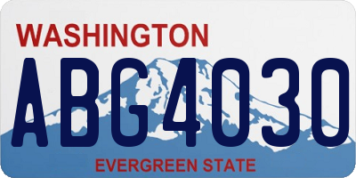 WA license plate ABG4030