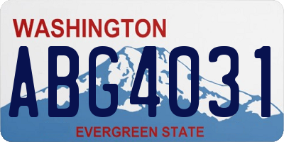 WA license plate ABG4031