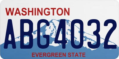 WA license plate ABG4032