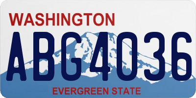 WA license plate ABG4036